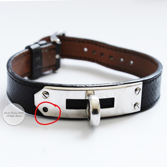 Hermes Kelly Watch Silver Cadena Lock Black Epsom Leather Strap 2004 with COA - Picture 10 of 16